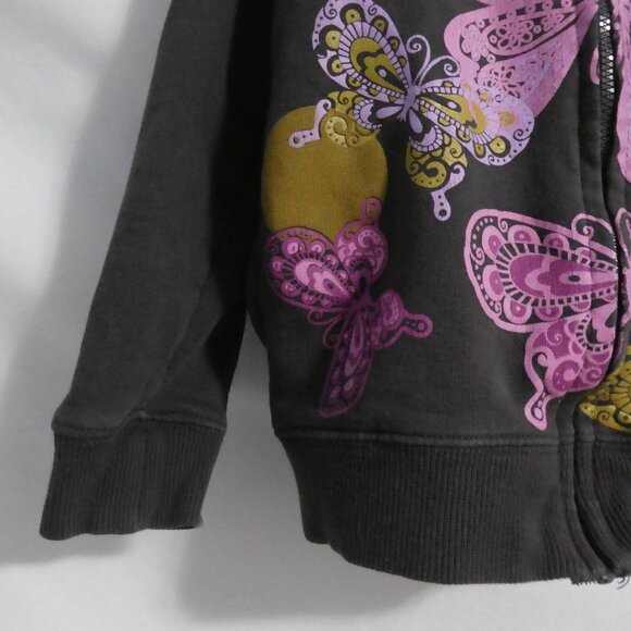 WOOLWORTHS | 6-7 years | Brown Hooded Zip-Up Sweatshirt | Butterfly Print Front - Picture 7 of 16
